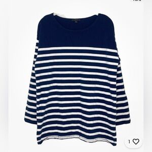 2 Pieces Of J.Crew Strip  Cotton Long Sleeves Boatneck T-Shirt Sz XS